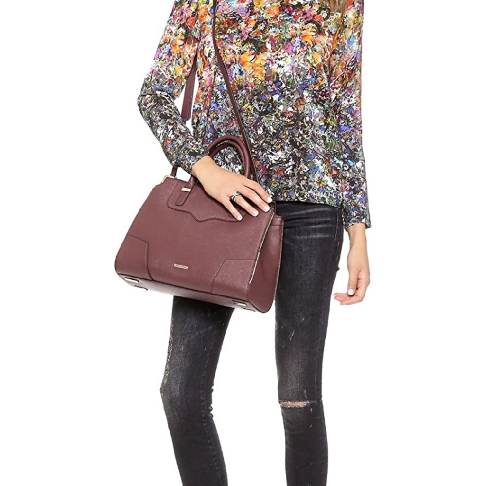 Rebecca Minkoff Amorous Satchel in Black Cherry